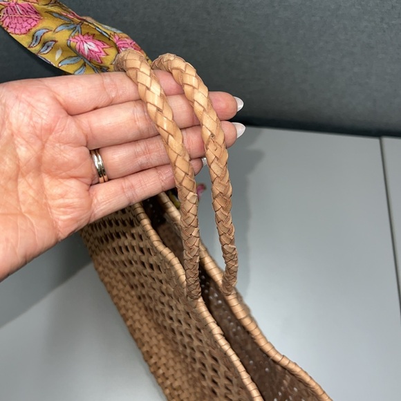 NWT Anthropologie Shira Woven Leather Tote Bag - Picture 15 of 15